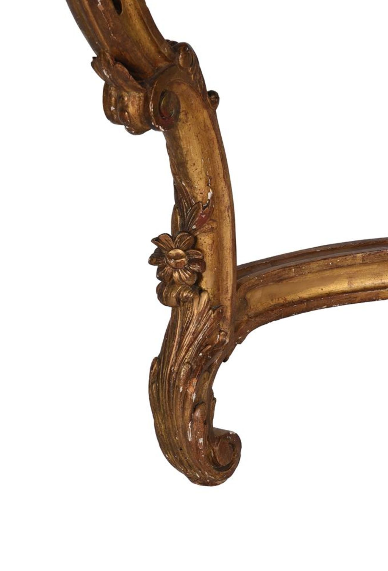 A FRENCH CARVED GILTWOOD CONSOLE TABLE, IN LOUIS XV STYLE, MID 19TH CENTURY - Image 3 of 5