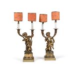 A PAIR OF FRENCH ORMOLU TWO LIGHT CANDELABRA, LATE 19TH CENTURY