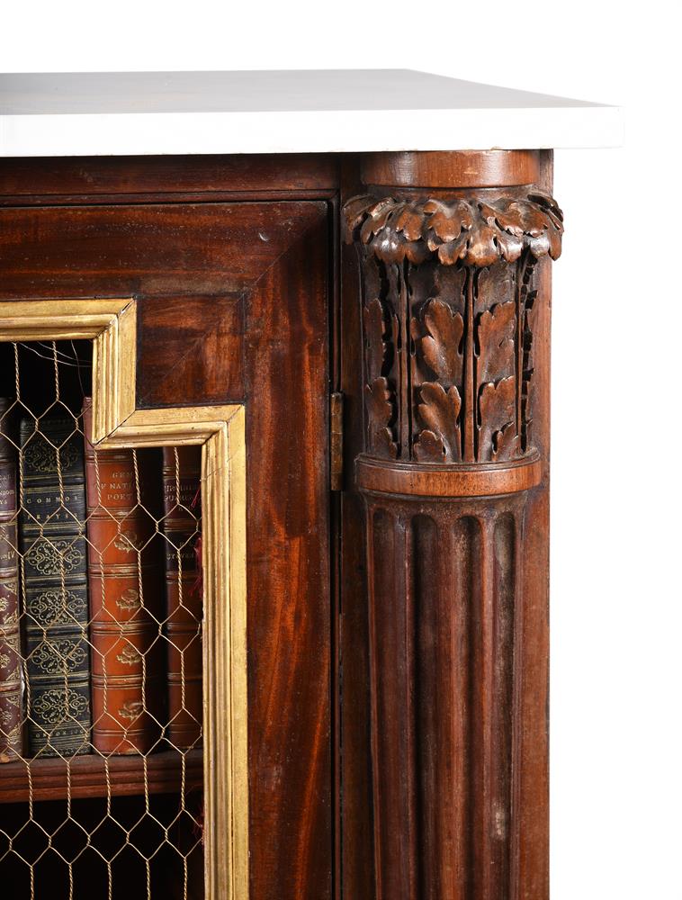 A MATCHED PAIR OF MAHOGANY, PARCEL GILT AND MARBLE MOUNTED SIDE CABINETS, 19TH CENTURY - Image 2 of 5