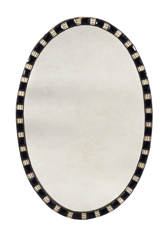 AN IRISH VICTORIAN OVAL CUT-GLASS MIRROR, PROBABLY IRISH LATE 18TH OR EARLY 19TH CENTURY