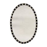 AN IRISH VICTORIAN OVAL CUT-GLASS MIRROR, PROBABLY IRISH LATE 18TH OR EARLY 19TH CENTURY