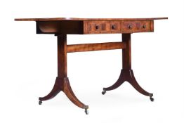 Y A REGENCY ROSEWOOD AND SATINWOOD CROSSBANDED SOFA TABLE, CIRCA 1820