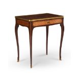Y A LOUIS XVI MARQUETRY AND PARQUETRY WRITING OR SIDE TABLE, CIRCA 1780