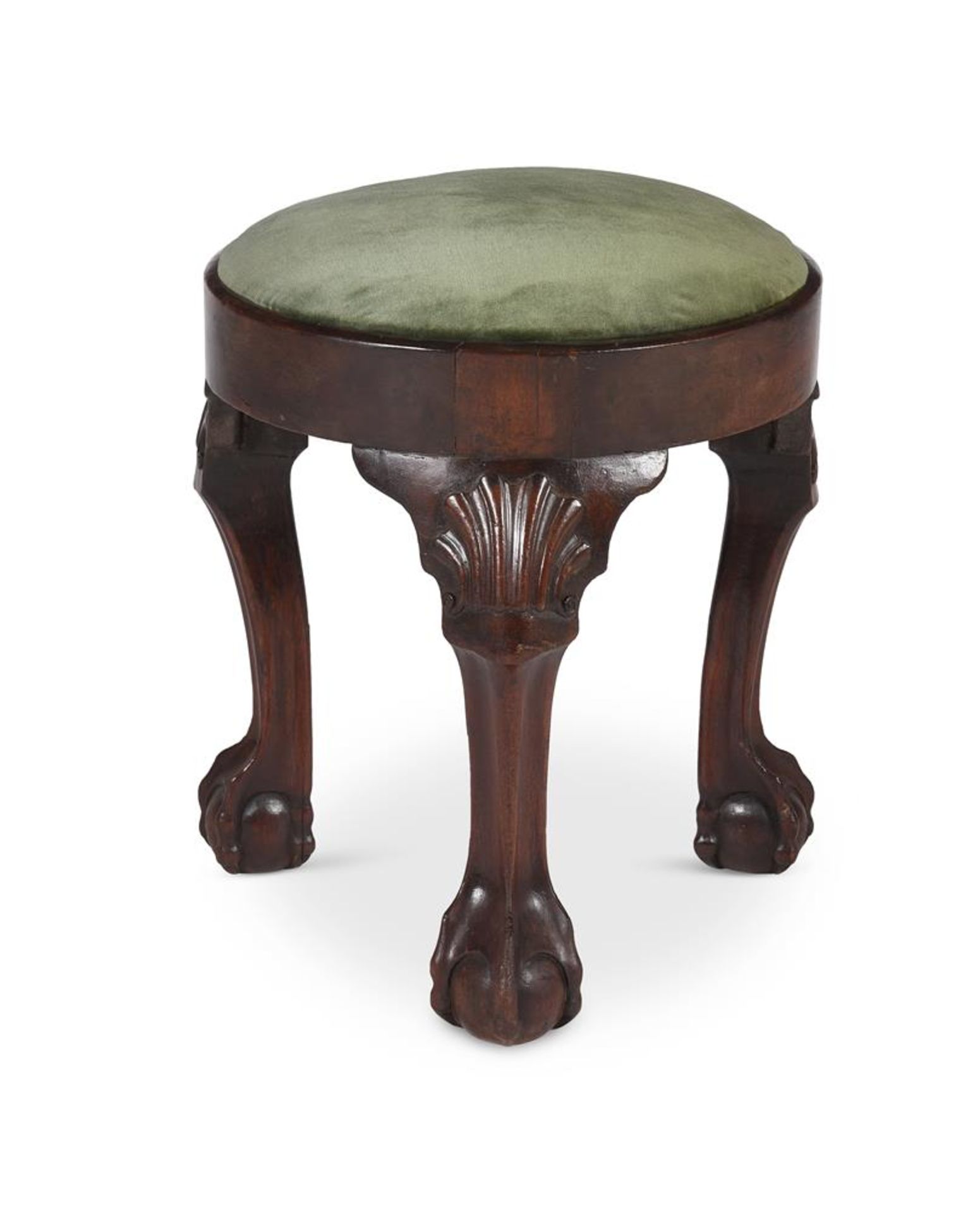 AN UNUSUAL GEORGE II MAHOGANY STOOL, POSSIBLY IRISH, CIRCA 1750