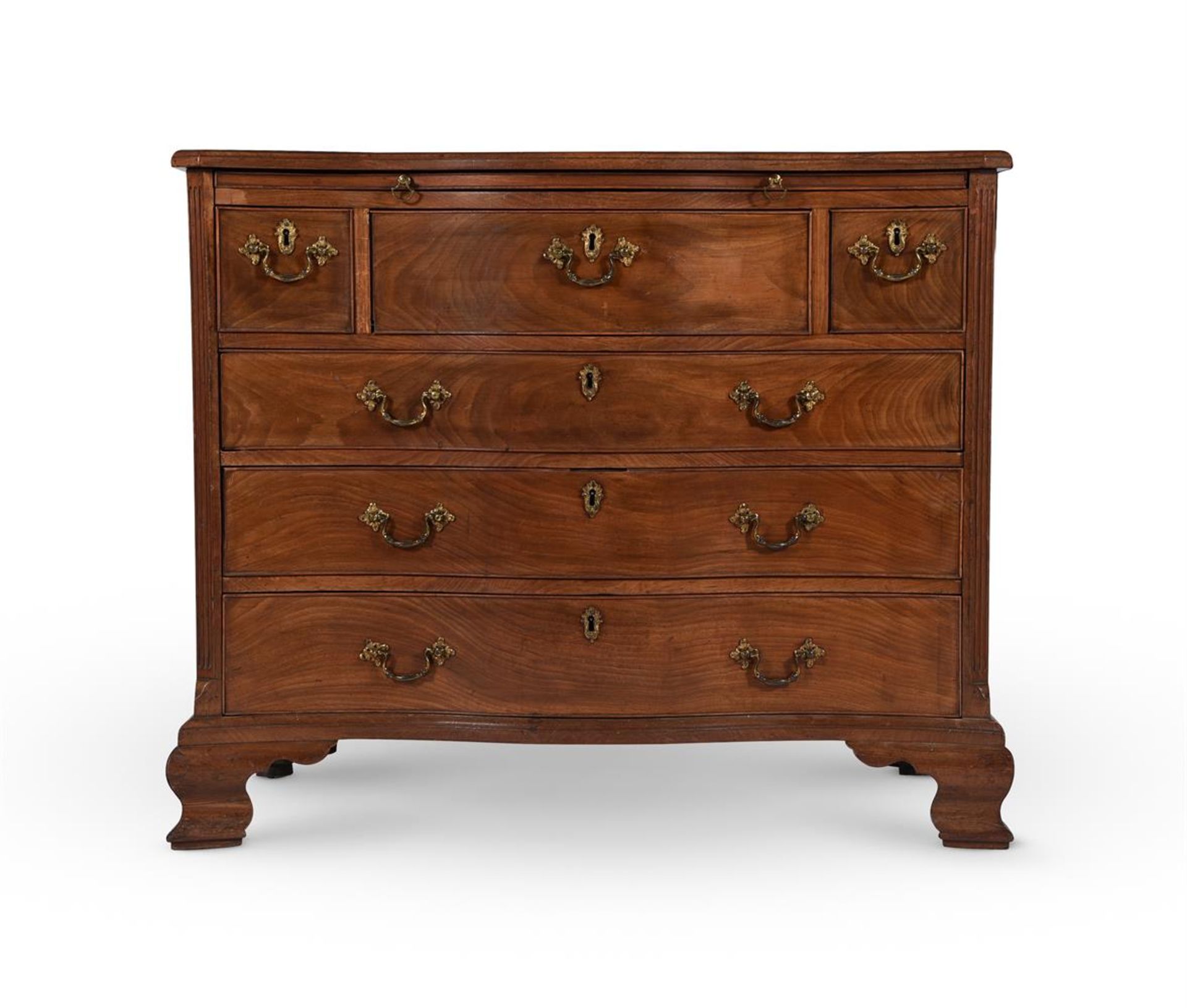 A GEORGE II MAHOGANY SECRETAIRE CHEST, IN THE MANNER OF THOMAS CHIPPENDALE, CIRCA 1770