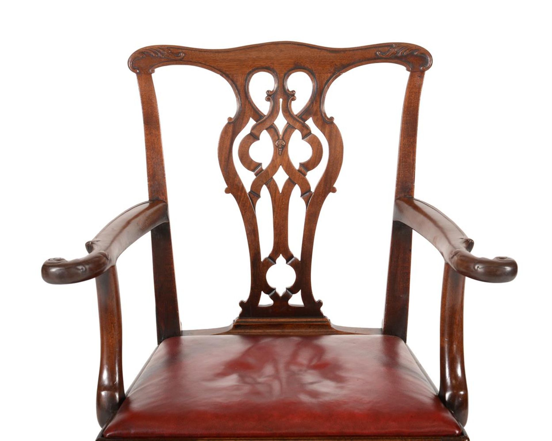 A GEORGE II MAHOGANY OPEN ARMCHAIR, IN THE MANNER OF THOMAS CHIPPENDALE, CIRCA 1765 - Image 3 of 4