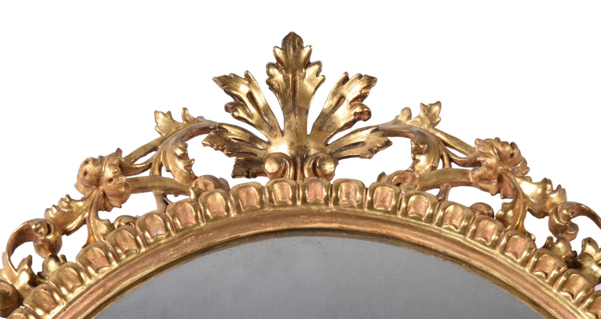 A PAIR OF GILTWOOD AND COMPOSITION OVAL MIRRORS, SECOND HALF 19TH CENTURY - Image 2 of 3