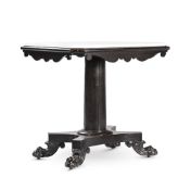 AN EBONISED AND MARBLE MOUNTED CENTRE TABLE, CIRCA 1825