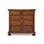A WALNUT, BURR WALNUT AND BURR YEW CHEST OF DRAWERS, EARLY 18TH CENTURY AND LATER