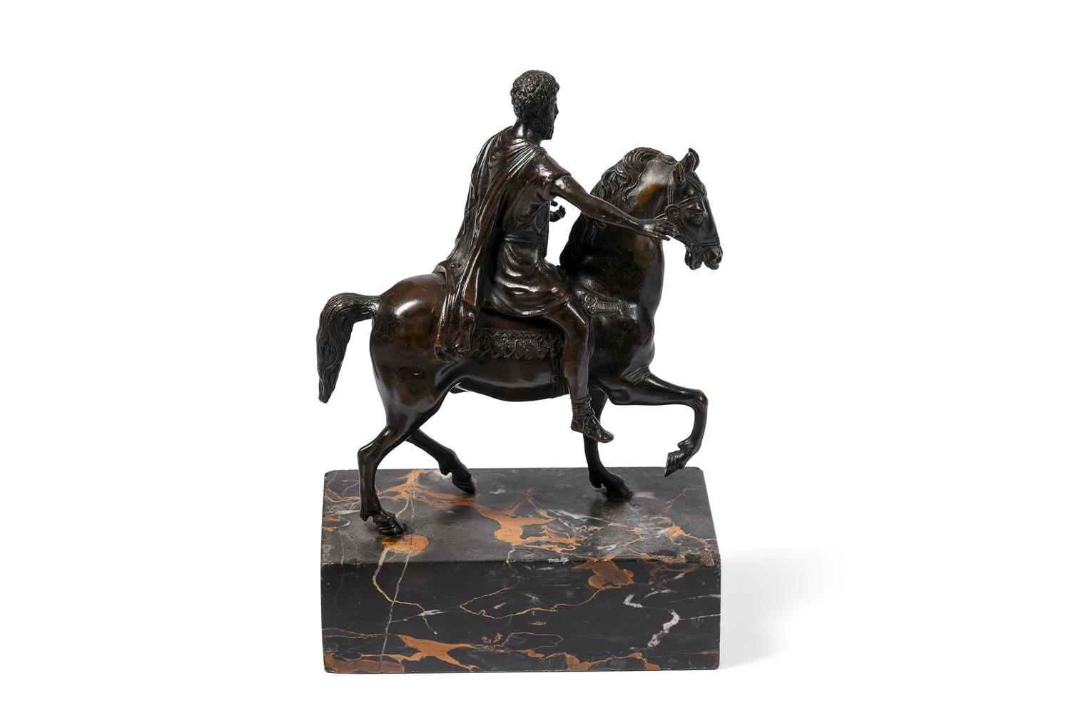 AFTER THE ANTIQUE, A BRONZE FIGURE OF MARCUS AURELIUS ON HORSEBACK, LATE 18TH/EARLY 19TH CENTURY - Image 3 of 4