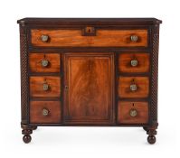 AN UNUSUAL REGENCY MAHOGANY CHEST OF DRAWERS, PROBABLY SCOTTISH, CIRCA 1820