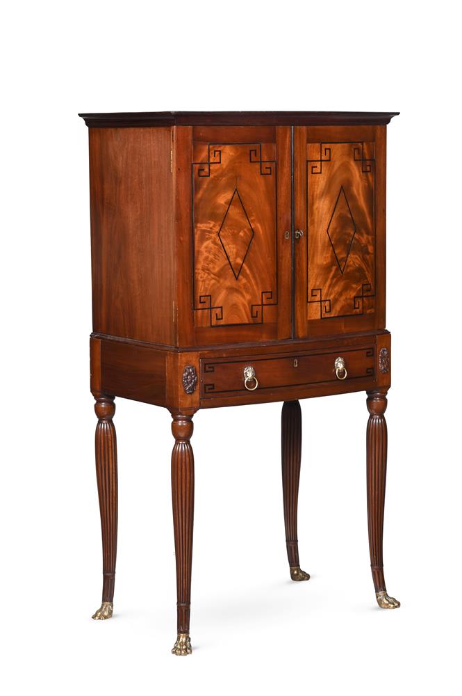 Y A REGENCY MAHOGANY AND EBONY STRUNG CABINET ON STAND, CIRCA 1815 - Image 2 of 4