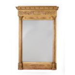 AN EMPIRE GILTWOOD AND GILT GESSO PIER MIRROR, FRENCH, EARLY 19TH CENTURY