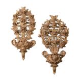 A MATCHED PAIR OF ITALIAN CARVED GILTWOOD WALL APPLIQUÉS, 18TH OR 19TH CENTURY