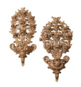 A MATCHED PAIR OF ITALIAN CARVED GILTWOOD WALL APPLIQUÉS, 18TH OR 19TH CENTURY