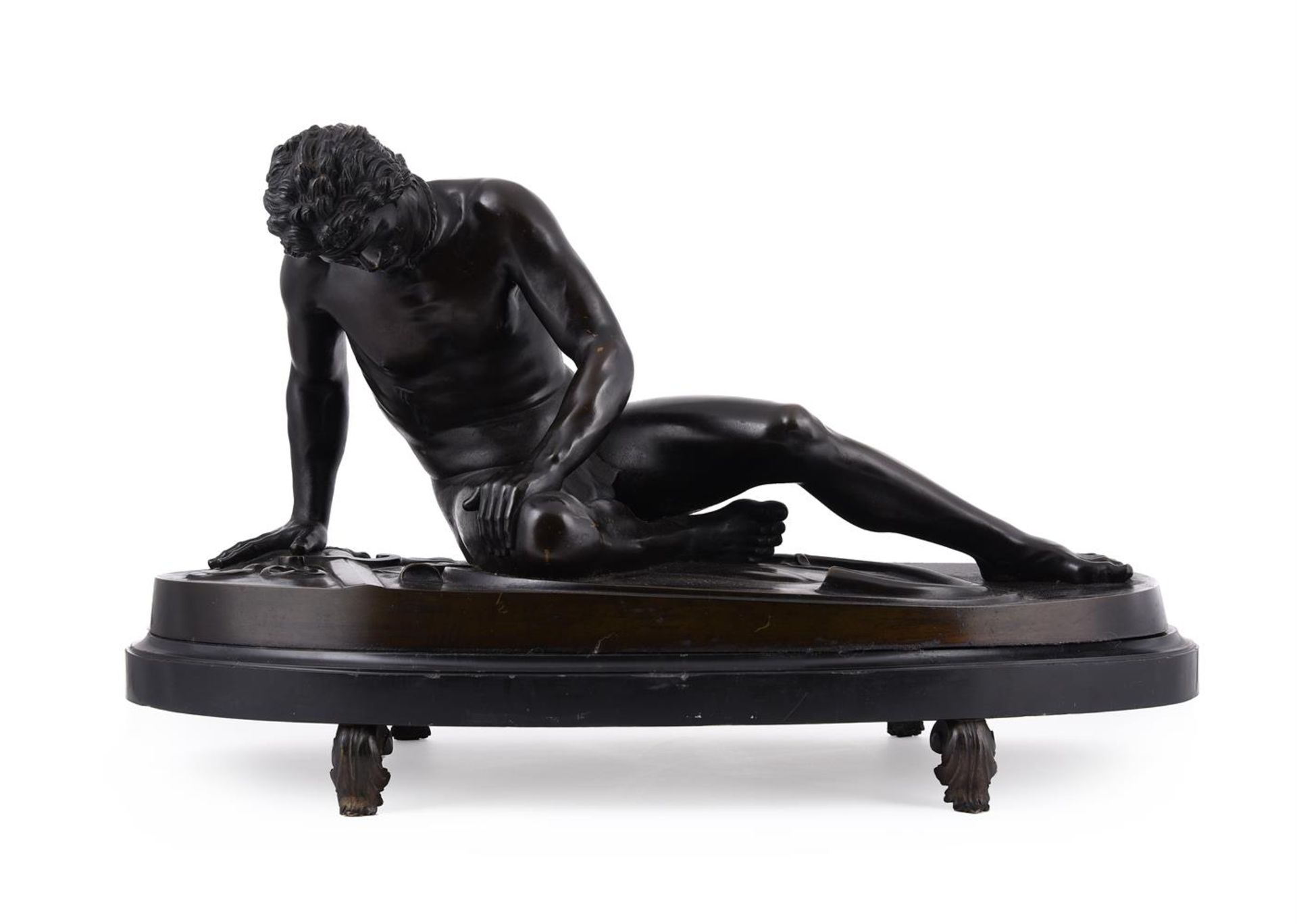 AUGUSTO ROHRICH (ITALIAN, 19TH CENTURY) A BRONZE FIGURE 'THE DYING GAUL' - Image 2 of 4