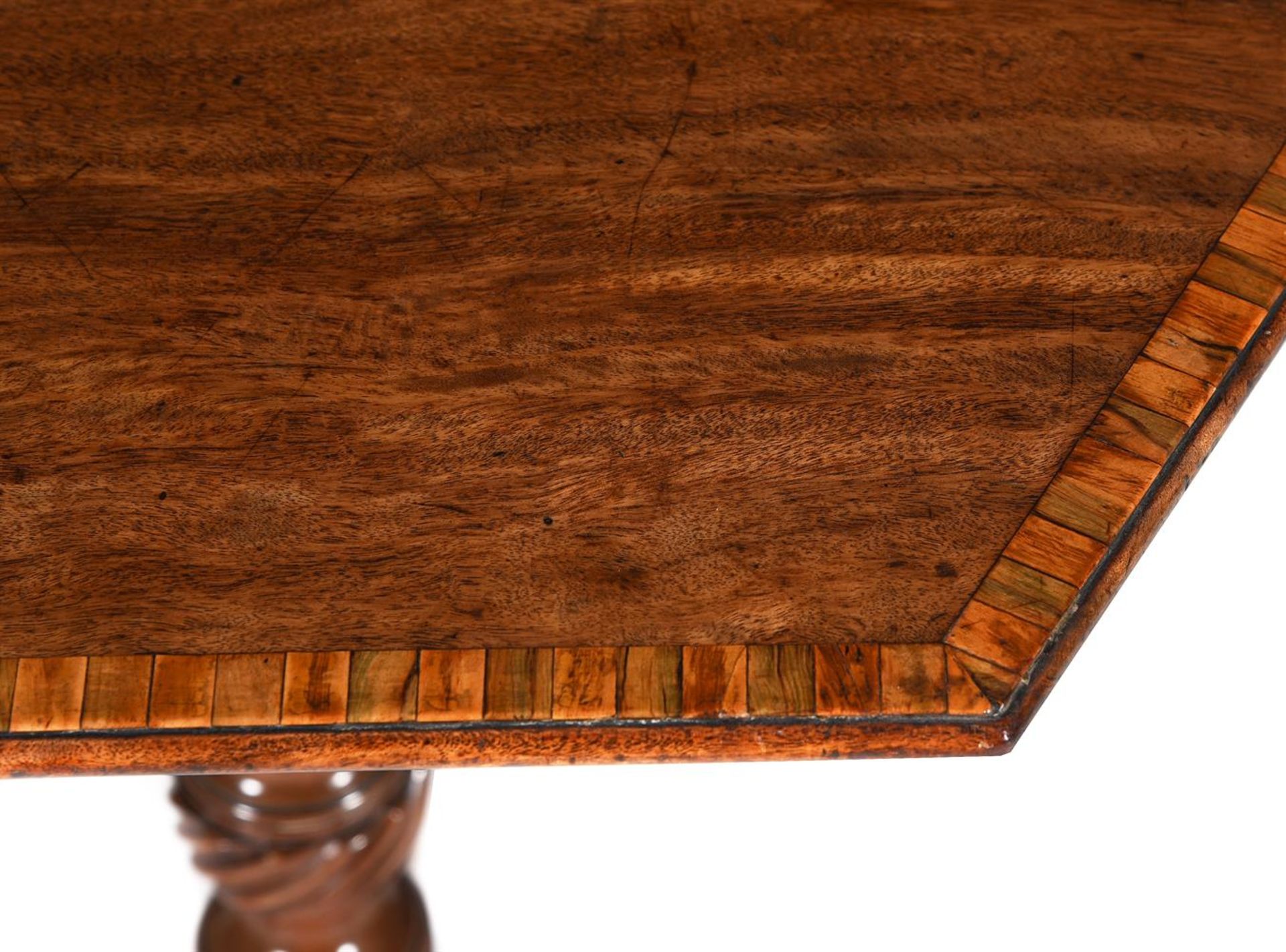 A GEORGE III GUADELOUPE MAHOGANY HEXAGONAL TRIPOD TABLE, POSSIBLY BY THOMAS CHIPPENDALE, CIRCA 1765 - Image 3 of 4