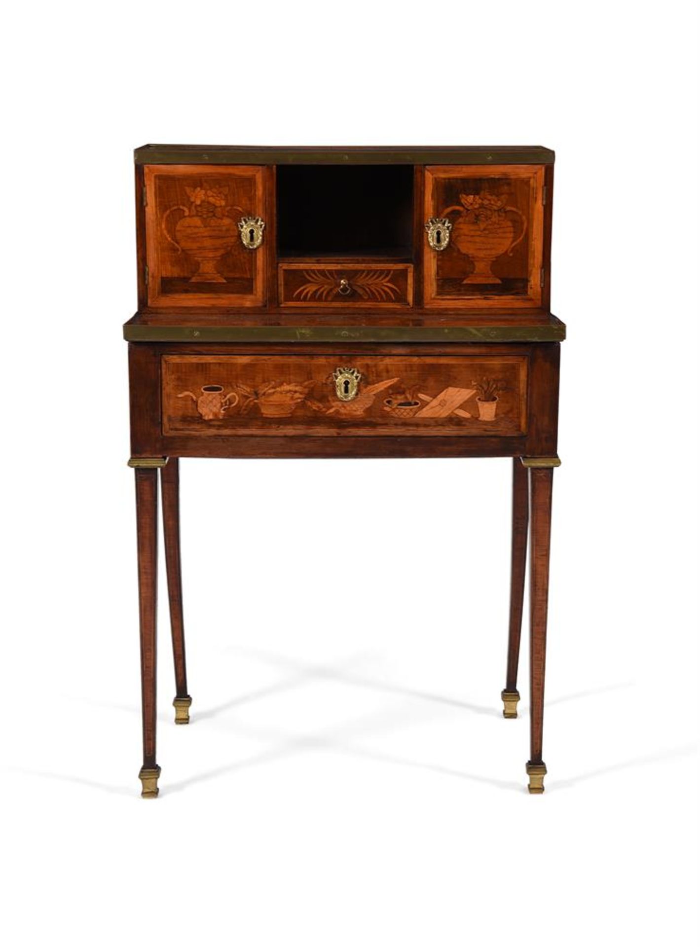 Y A LOUIS XVI MARQUETRY AND PARQUETRY BONHEUR DU JOUR, CIRCA 1785