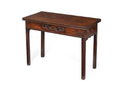 A GEORGE II MAHOGANY FOLDING TEA TABLE, IN THE MANNER OF THOMAS CHIPPENDALE, MID 18TH CENTURY