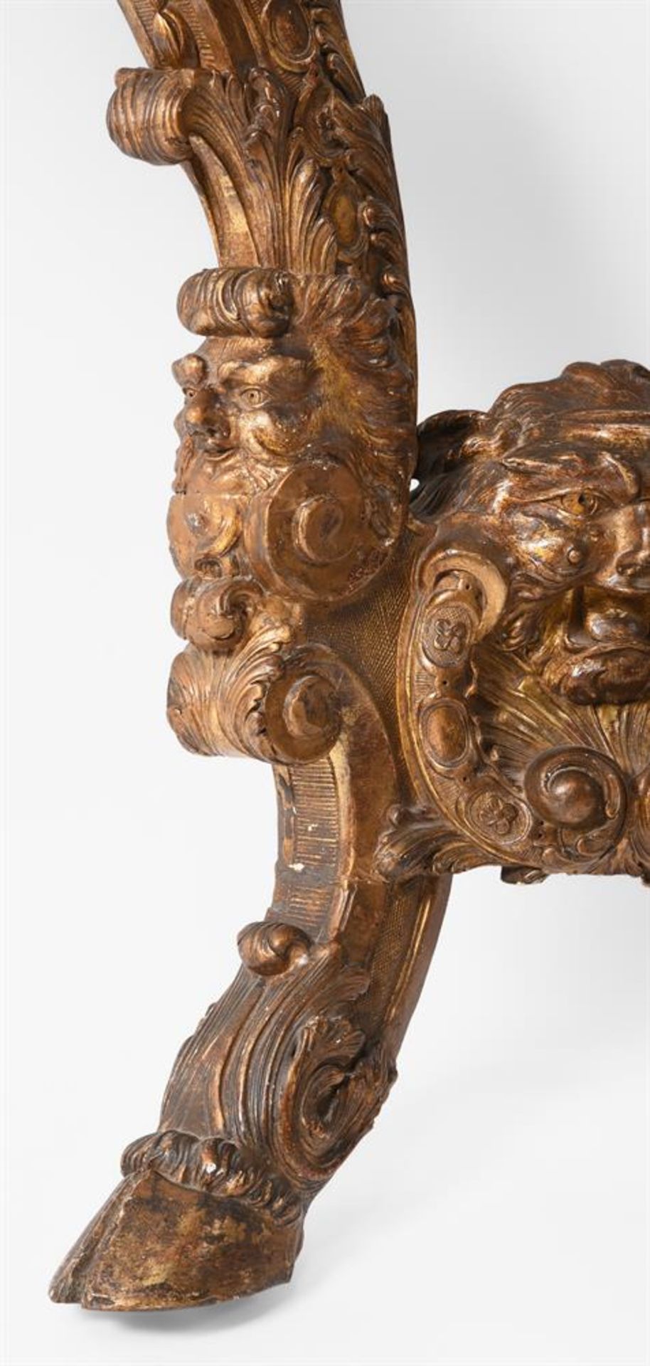 A CARVED GILTWOOD AND GESSO CONSOLE TABLE, STAMPED H. NELSON, PROBABLY 19TH CENTURY - Image 7 of 10