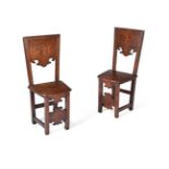 A PAIR OF ITALIAN WALNUT AND MARQUETRY CHAIRS, CIRCA 1700