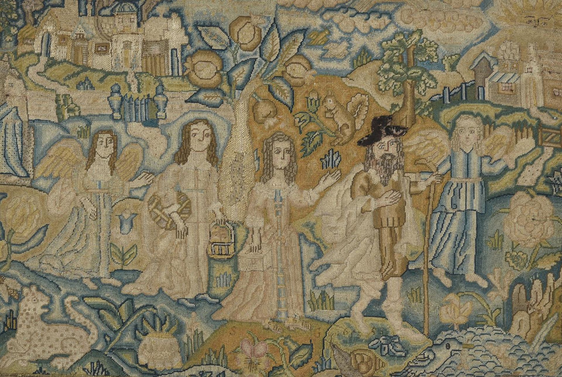 A CHARLES II EMBROIDERED NEEDLEWORK PICTURE, CIRCA 1660-1680 - Bild 2 aus 3