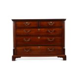 A GEORGE III EXOTIC HARDWOOD CHEST OF DRAWERS, OF NORTH COUNTRY TYPE, CIRCA 1770