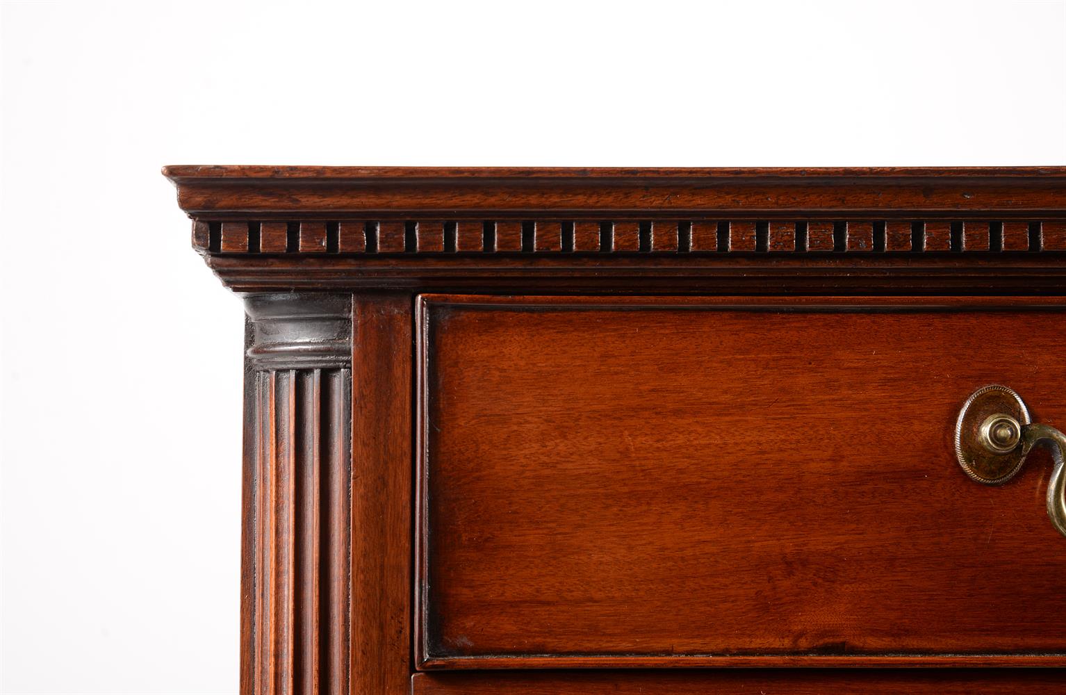 A GEORGE III EXOTIC HARDWOOD CHEST OF DRAWERS, OF NORTH COUNTRY TYPE, CIRCA 1770 - Image 3 of 4