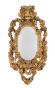 A PAIR OF ITALIAN CARVED GILTWOOD MIRRORS, LATE 18TH OR EARLY 19TH CENTURY