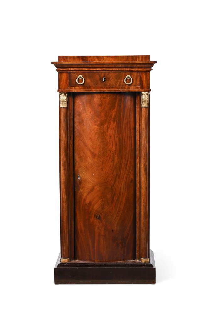 A CONTINENTAL MAHOGANY AND PARCEL GILT PEDESTAL CABINET, PROBABLY FRENCH, FIRST HALF 19TH CENTURY - Image 2 of 3