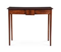A GEORGE III MAHOGANY BOWFRONT SIDE TABLE, CIRCA 1800