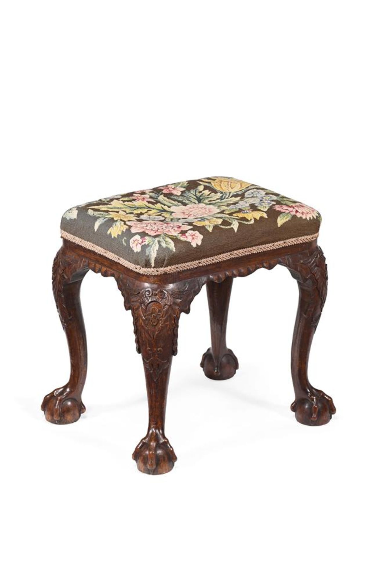 AN UNUSUAL GEORGE III OAK STOOL, POSSIBLY IRISH, CIRCA 1760