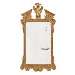 A GILTWOOD AND GILT GESSO MIRROR, IN GEORGE I STYLE, LATE 19TH OR EARLY 20TH CENTURY