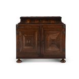 Y A ROSEWOOD AND EXOTIC TIMBER TABLE CABINET, PROBABLY INDO-PORTUGUESE