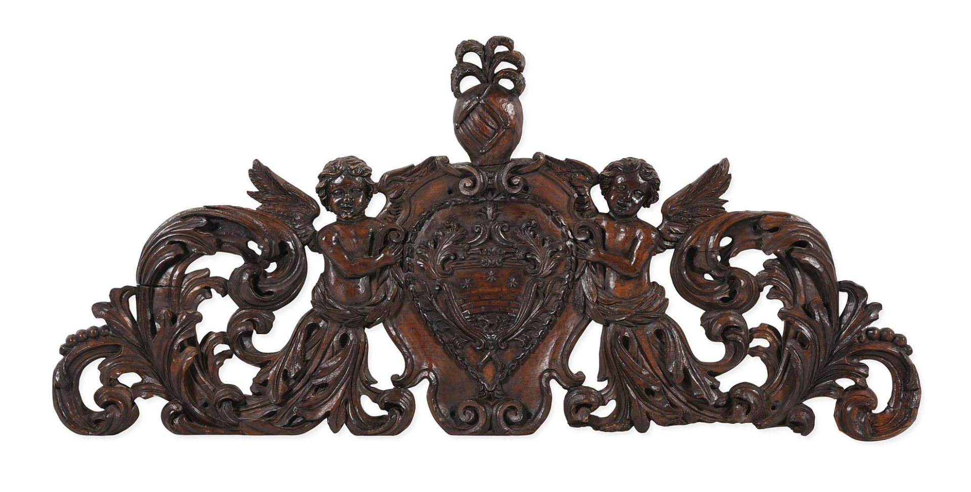 A CARVED COAT OF ARMS, ITALIAN, MID 17TH CENTURY