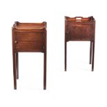 TWO GEORGE III SIMILAR MAHOGANY BEDSIDE CUPBOARDS, LATE 18TH OR EARLY 19TH CENTURY