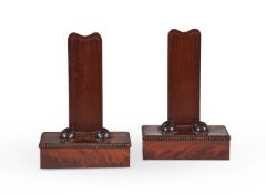 A PAIR OF GEORGE IV MAHOGANY AND EBONISED SALVER OR PLATE STANDS, ATTRIBUTED TO GILLOWS, CIRCA 1820