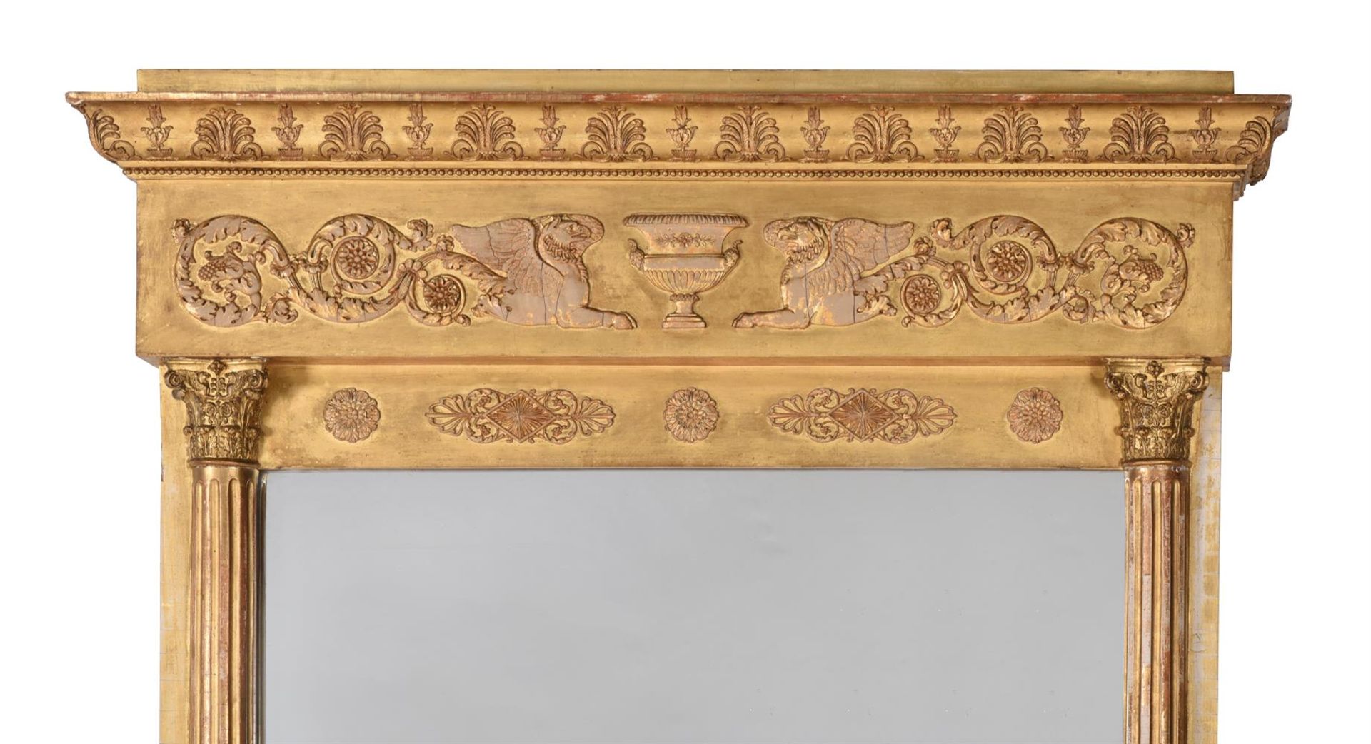 AN EMPIRE GILTWOOD AND GILT GESSO PIER MIRROR, FRENCH, EARLY 19TH CENTURY - Image 2 of 4
