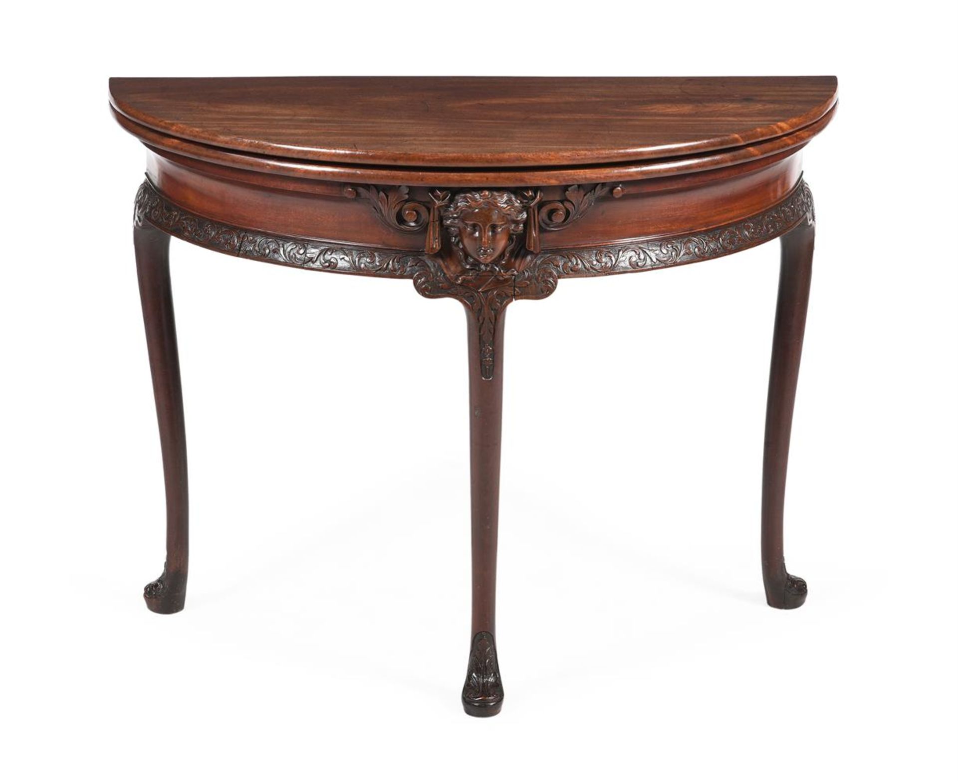 A GEORGE II CARVED MAHOGANY FOLDING TEA TABLE, CIRCA 1740-50 - Image 5 of 10