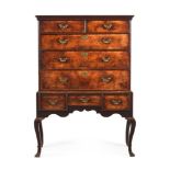 A GEORGE II WALNUT CHEST ON STAND, MID 18TH CENTURY