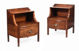 A MATCHED PAIR OF GEORGE III MAHOGANY BEDSIDE COMMODES, CIRCA 1800