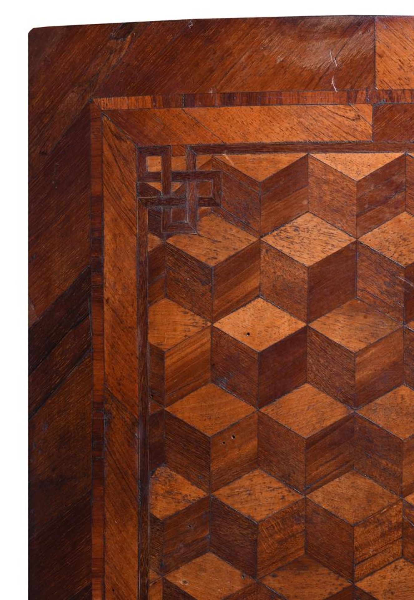 Y A NORTH EUROPEAN MAHOGANY, TULIPWOOD AND FRUITWOOD PARQUETRY SERPENTINE COMMODE - Image 4 of 6