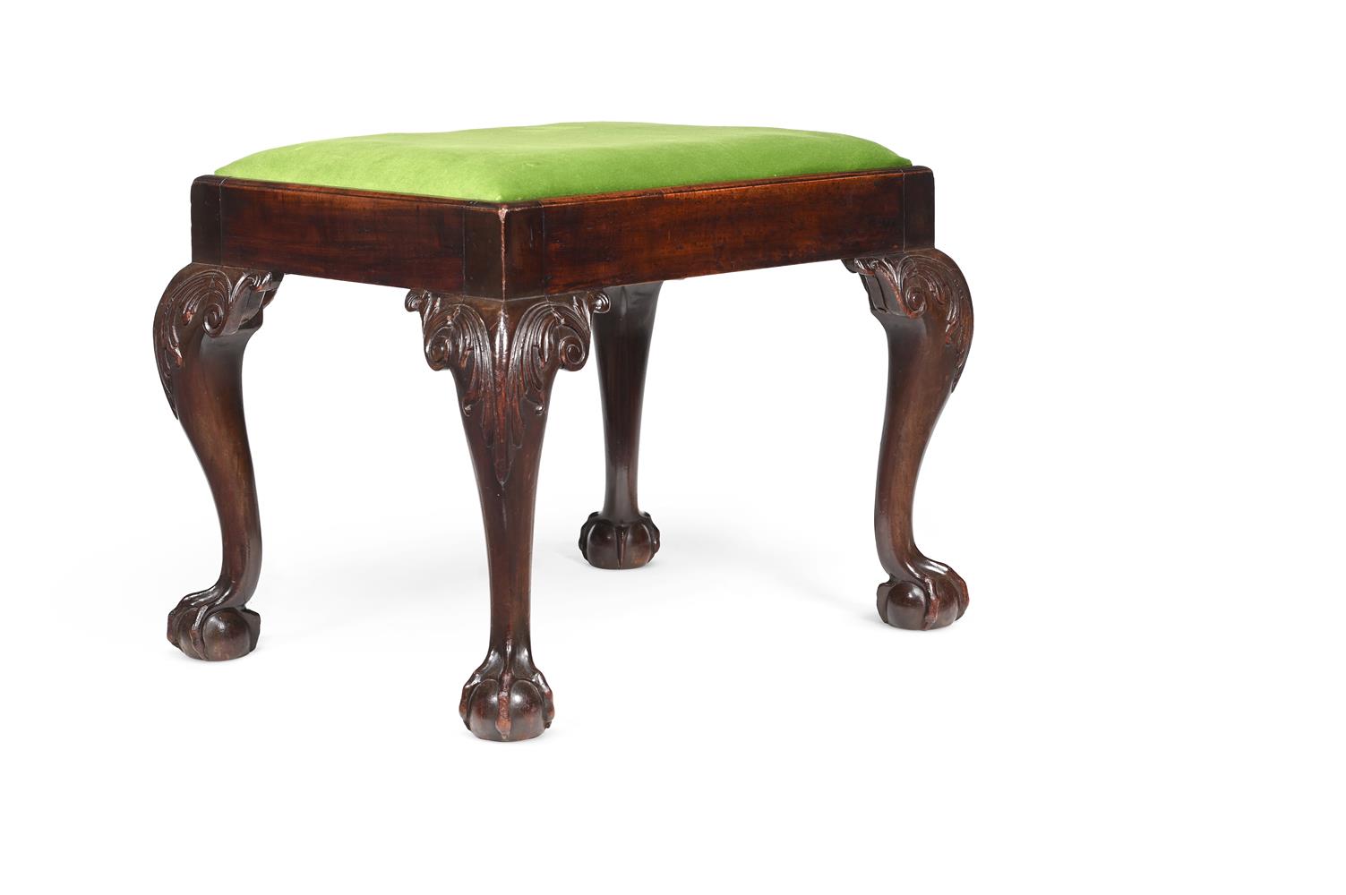 A GEORGE II MAHOGANY STOOL, MID 18TH CENTURY