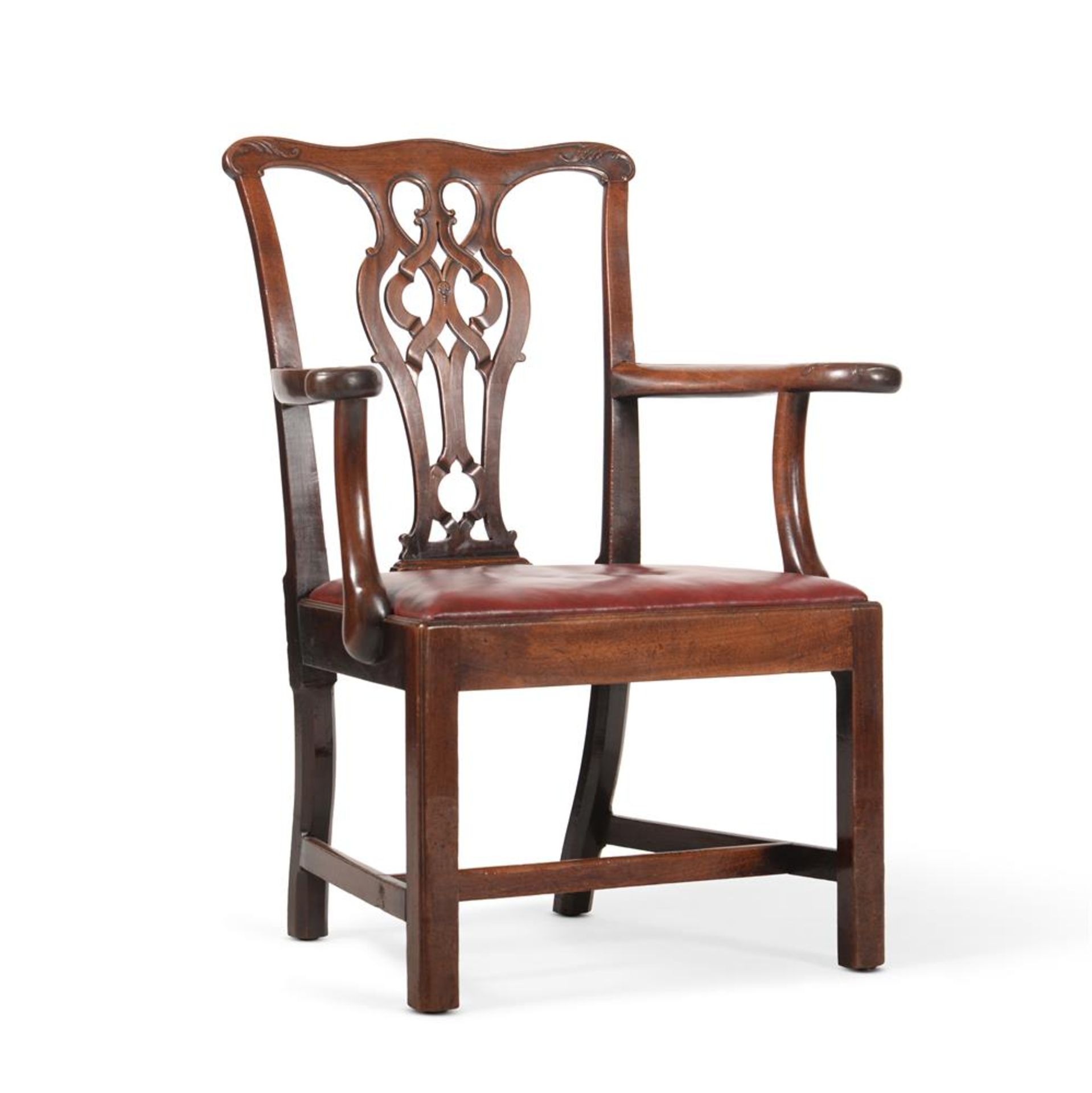 A GEORGE II MAHOGANY OPEN ARMCHAIR, IN THE MANNER OF THOMAS CHIPPENDALE, CIRCA 1765 - Image 2 of 4