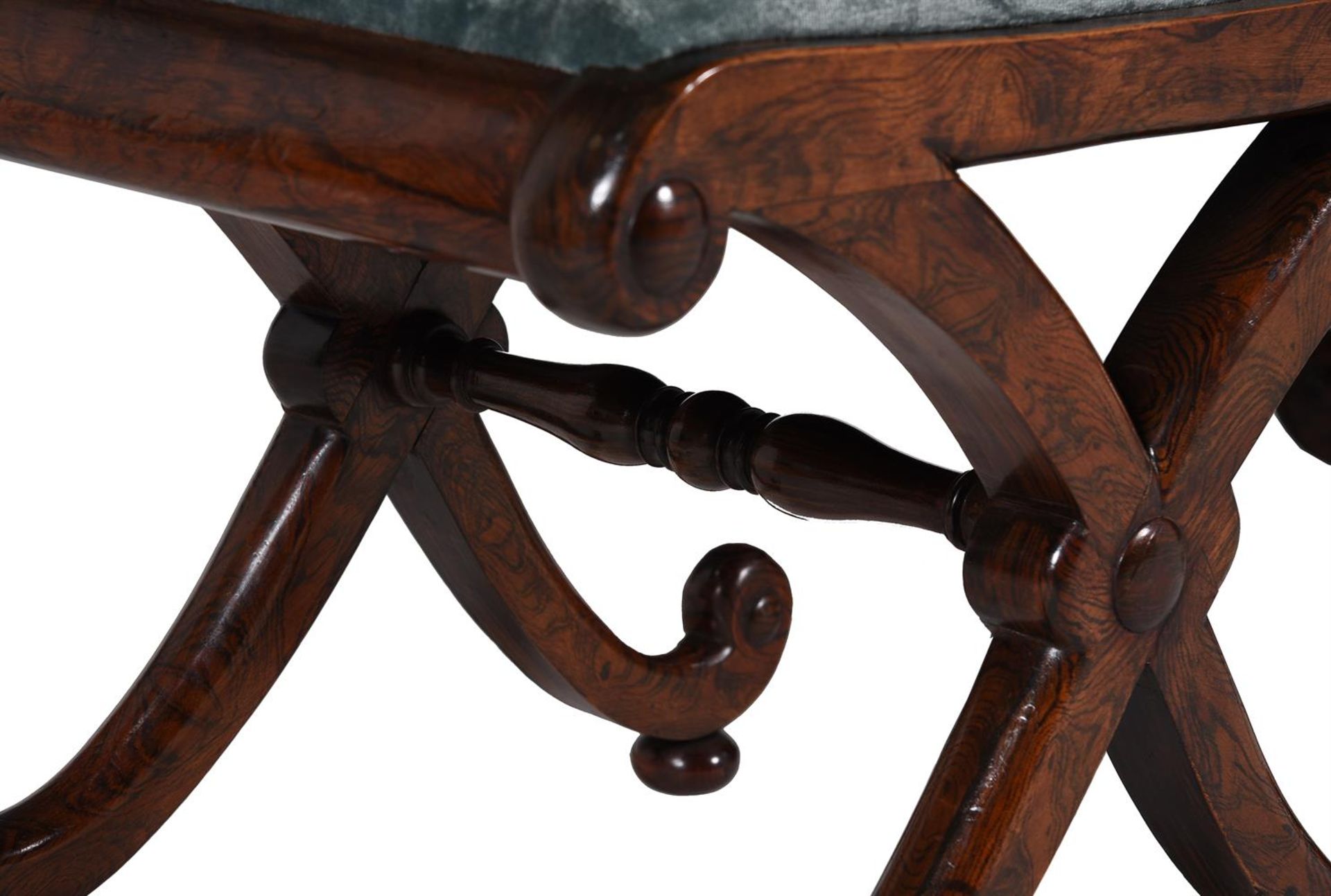 A PAIR OF REGENCY SIMULATED ROSEWOOD BEECH X FRAME STOOLS, ATTRIBUTED TO GILLOWS, EARLY 19TH CENTURY - Image 3 of 3