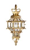 A GILT BRONZE 'VERSAILLES' HANGING LANTERN OF UNUSUAL SMALL PROPORTIONS, CIRCA 1900