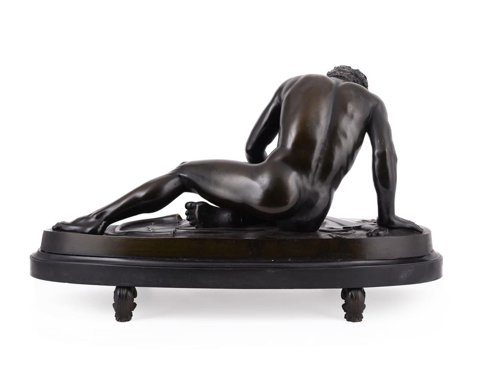 AUGUSTO ROHRICH (ITALIAN, 19TH CENTURY) A BRONZE FIGURE 'THE DYING GAUL' - Image 3 of 4