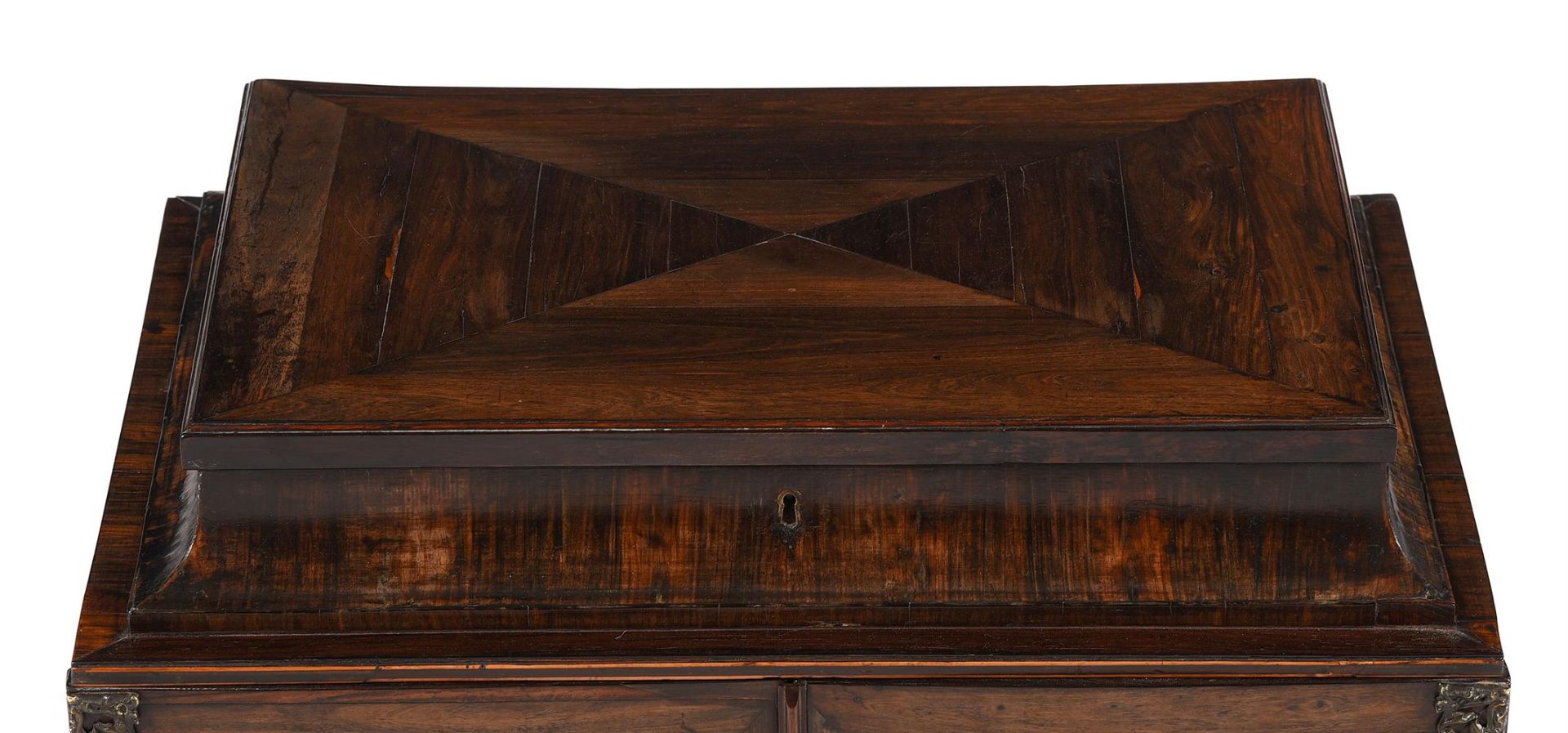 Y A ROSEWOOD AND EXOTIC TIMBER TABLE CABINET, PROBABLY INDO-PORTUGUESE - Image 4 of 5