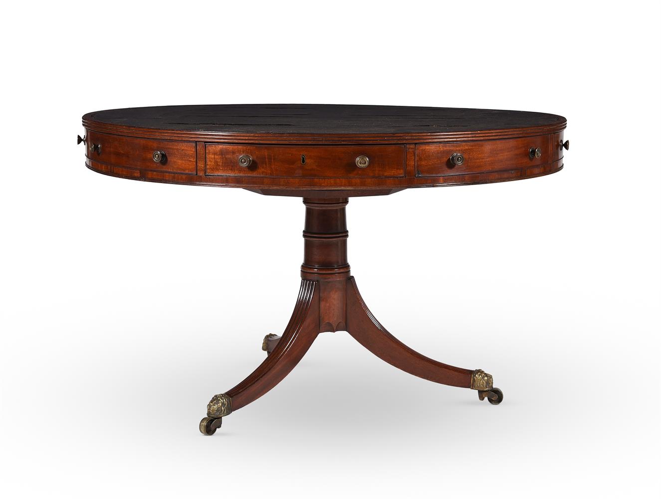 A REGENCY MAHOGANY 'DRUM' LIBRARY TABLE, CIRCA 1815