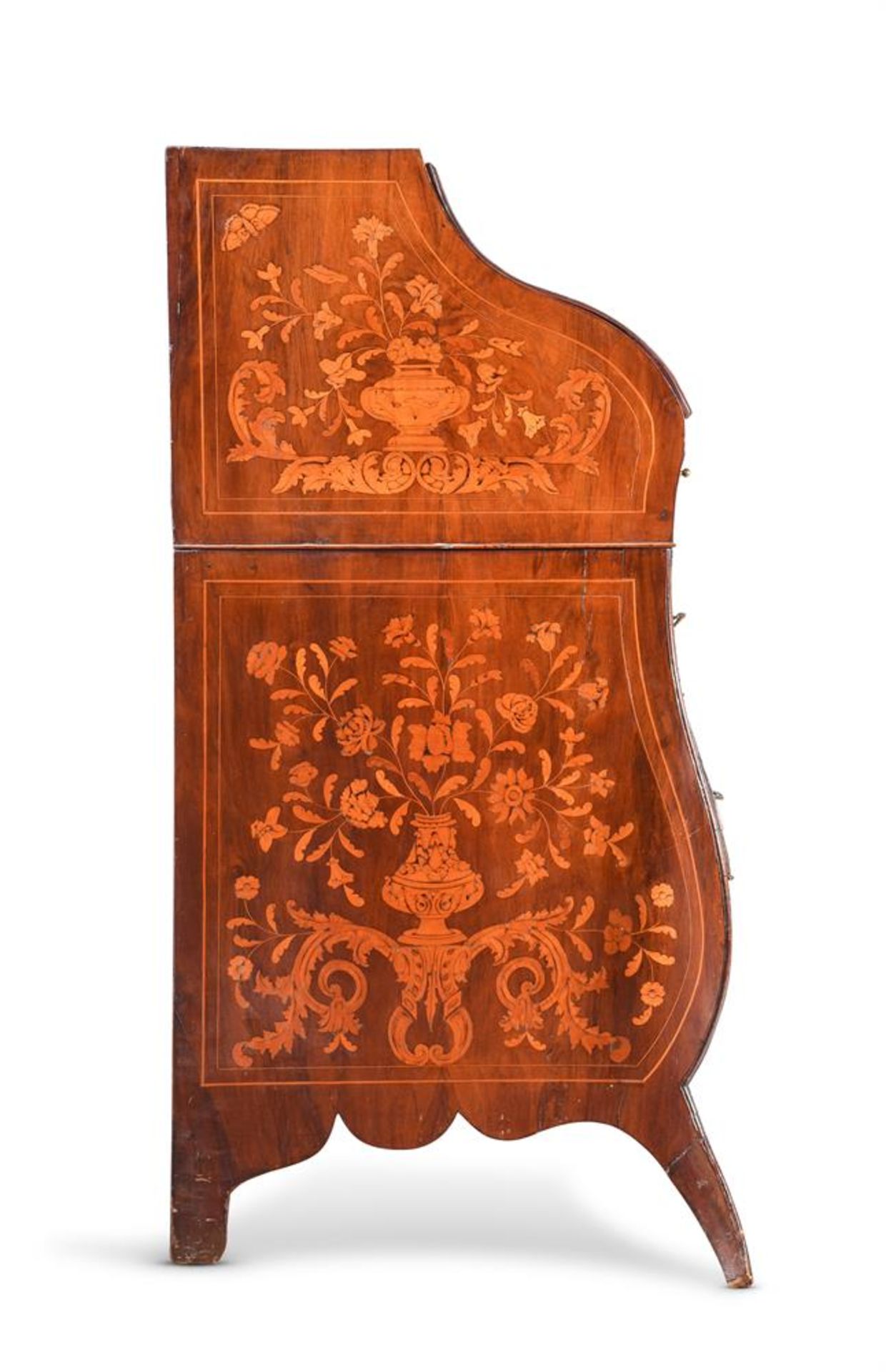 A DUTCH WALNUT AND FLORAL MARQUETRY BUREAU, LATE 18TH CENTURY - Image 3 of 6